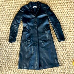 Calvin Klein leather trench coat